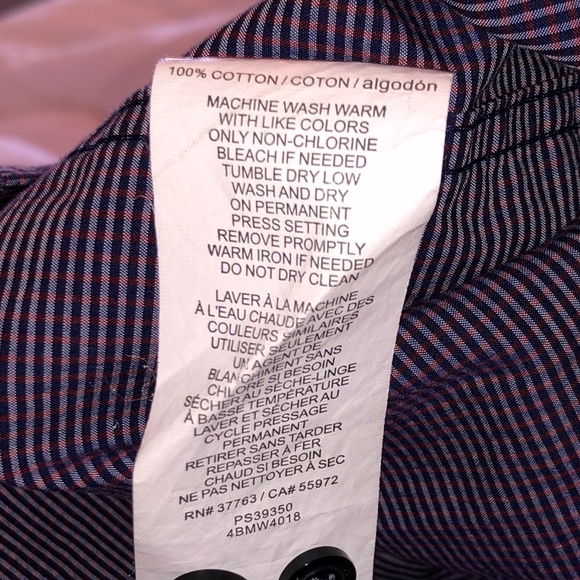 Perry Ellis Plaid Dress Shirt, Purple XL - Picture 6 of 6